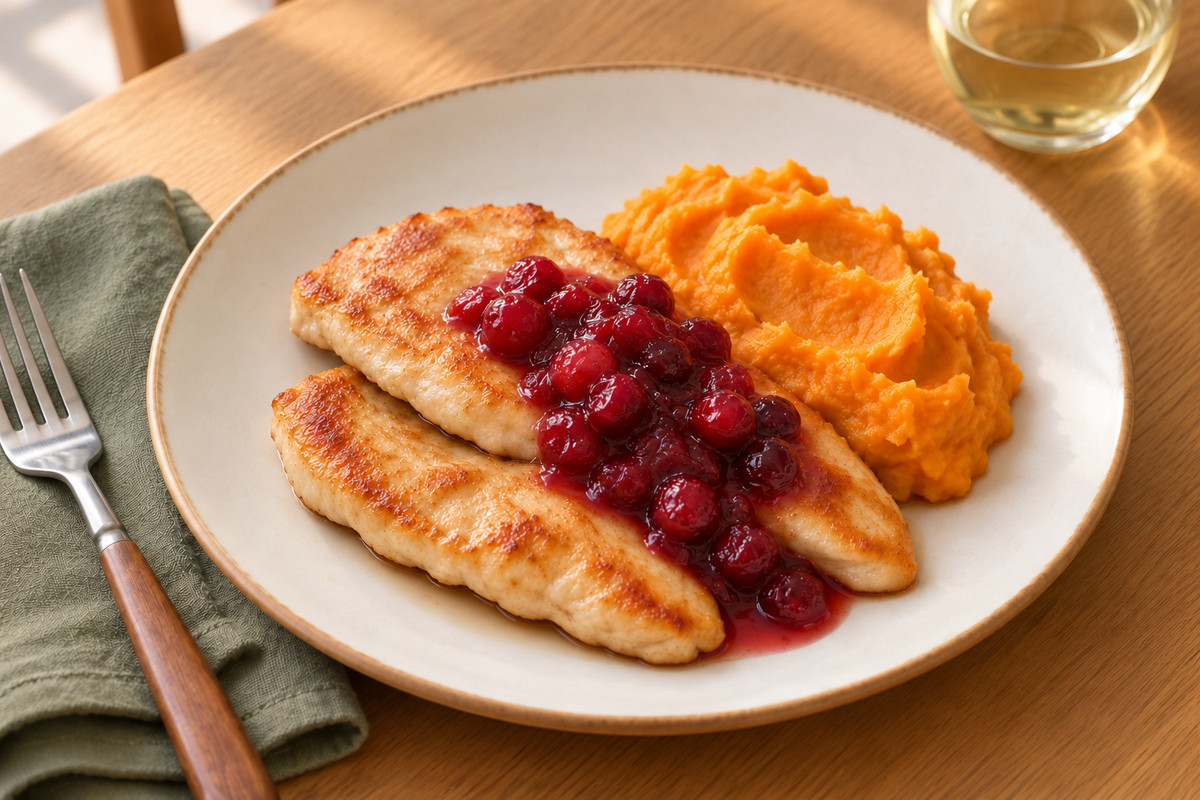 Cranberry turkey & sweet potato mash — serving illustration