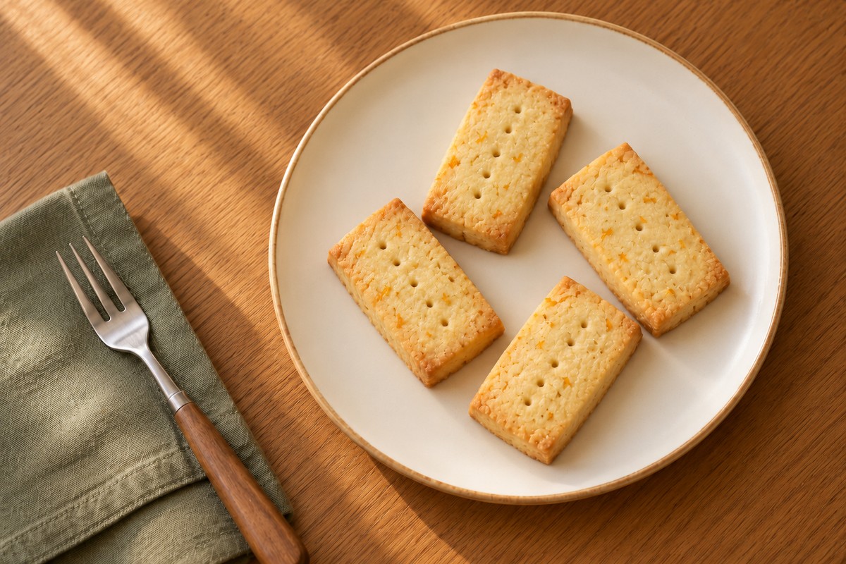 Orange shortbread for two — serving illustration